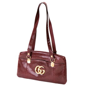 【美品】GUCCI アリー GGマーモント レディースバッグ ハンドバッグ 550130 パイソン ボルドー ブランドバッグ 5198930M【中古】