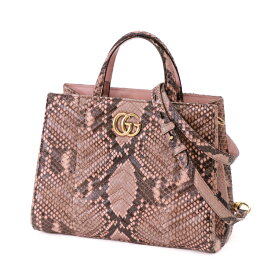 【美品】GUCCI GGマーモント パイソン ピンク レディースバッグ ショルダーバッグ ハンドバッグ 448054 000926 レザー ピンク 2WAYバッグ 5199850M