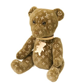 【極美品】LOUIS VUITTON 2021年 限定 ドゥドゥテディ ベア Doudou teddy ber velvet ぬいぐるみ 熊 GI0739 ベロア レザー ブラウン ブランド小物 5241518J【中古】