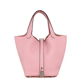 【美品】HERMES ピコタンロック PM ハンドバッグ トートバッグ トリヨンクレマンス ローズサクラ シルバー金具 B刻 ブランドバッグ 5s30742J【中古】