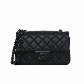 CHANEL ミニ マトラッセ 20 チェーンショルダーバッグ ソーブラック ラムスキン A69900 ブラック ブラック金具 ブランドバッグ 5s34465J【中古】