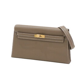 【未使用品】HERMES ケリーエラン 2Way W刻印 2024年 外縫い レディースバッグ クラッチバッグ ハンドバッグ ショルダーバッグ ヴォーマダム ゴールド金具 エトープ エトゥープ ブラウン 5186717H ブランドバッグ【中古】