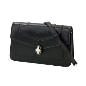 【美品】BVLGARI セルペンティ レディースバッグ チェーンウォレット ショルダーバッグ レザー ブラック ブランドバッグ 5212210J【中古】