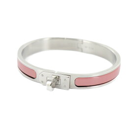 【極美品】HERMES クリックケリー レディースジュエリー ブレスレット バングル シルバー ピンク ブレス 5232650M