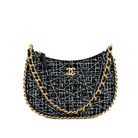 【極美品】CHANEL ツイード ワンショルダー レディースバッグ ショルダーバッグ ブラック ブランドバッグ 5289440J【中古】