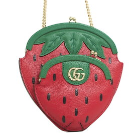 【美品】GUCCI ストロベリー いちご レディースバッグ ショルダーバッグ 719725 レザー レッド ブランドバッグ 5289859M【中古】
