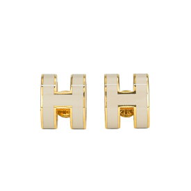HERMES ポップアッシュ ピアス マロングラッセ ゴールド金具 メタル ラッカー Hロゴ ブランドアクセサリー 5290950M【中古】