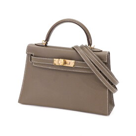 【未使用品】HERMES ミニケリー2 2Way B刻印 2023年 外縫い レディースバッグ クロスボディ ハンドバッグ ショルダーバッグ エプソン ゴールド金具 エトープ エトゥープ ブラウン系 5300630H ブランドバッグ【中古】