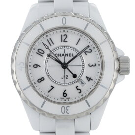 【美品】CHANEL J12 ホワイトセラミック デイト レディース腕時計 H0968 ステンレススチール セラミック ホワイト文字盤 5310225J ブランド腕時計【中古】