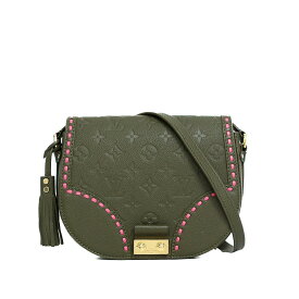【美品】LOUIS VUITTON ジュノ レディースバッグ ショルダーバッグ M43146 2017年 アンプラント カーキ ピンク ブランドバッグ 5313515J