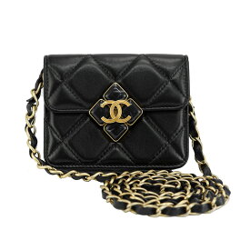 【中古】CHANEL ココマーク 31番台 マトラッセ ミニチェーンショルダー レディースバッグ ミニ ウォレット コインケース カード入れ　ショルダーバッグ AP2261 レザー アンティークゴールド金具 ブラック 5313622J 【中古】