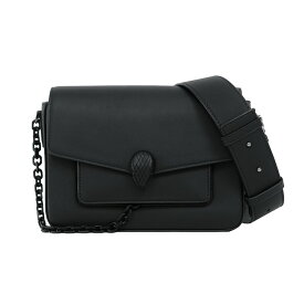 【中古】BVLGARI セルペンティ フォーエバー スネーク カードケース付き レディースバッグ クロスボディ 2way クラッチバッグ ショルダーバッグ レザー マットブラック金具 ブラック 5314210J