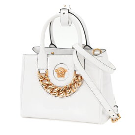 【美品】VERSACE メドゥーサ レディースバッグ 2WAYバッグ ハンドバッグ ショルダーバッグ 1004460 レザー ホワイト ブランドバッグ 5314370M【中古】