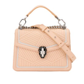 【中古】BVLGARI セルペンティ フォーエバー スネーク 2Way レディースバッグ クロスボディ ショルダーバッグ レザー ゴールド金具 サーモンピンク ピンク系 5314810J