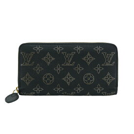 【良品】LOUIS VUITTON ジッピーウォレット M82645 ICチップ マヒナ レザー ゴールド ブラック ブランド財布 5315076M【中古】