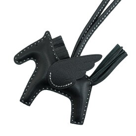 【未使用品】HERMES ロデオ PM ペガサス バッグチャーム アニョーミロ スイフト ソーブラック 白ステッチ W刻 バッグ用アクセサリー ブランド小物 5315712JR【中古】