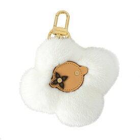 【新品同様】LOUIS VUITTON ヴィヴィエンヌ キーホルダー バッグチャーム M02300 ミンクファー ヌメ革 メタル ホワイト ブラウン ゴールド金具 モノグラム ブランド小物 5338394MN【中古】