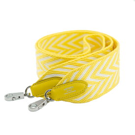 【美品】HERMES バンドリエール サングルカヴァル 50mm ショルダーストラップ トワル スイフト イエロー シルバー金具 D刻 バッグ用アクセサリー ブランド小物 5349411JK【中古】