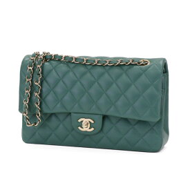 【美品】 CHANEL マトラッセ25 ダブルフラップ チェーンショルダー レディースバッグ ハンドバッグ ショルダーバッグ ラムレザー ゴールド金具 グリーン 5210269JC4 【中古】
