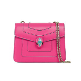 【極美品】BVLGARI セルペンティ フォーエバー レディースバッグ ショルダーバッグ レザー ピンク ブランドバッグ 5338111JF2【中古】