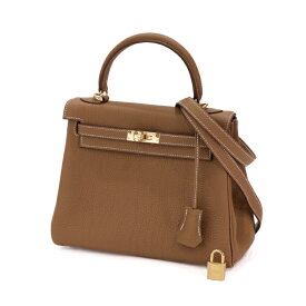 【未使用品】HERMES ケリー 25 トゴ 内縫い ゴールド ブラウン ゴールド金具 GHW レディースバッグ ハンドバッグ K刻印 2025年 5341430HC4 【中古】