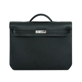 【美品】HERMES ケリーデペッシュ 36 ブリーフケース ビジネスバッグ ヴァッシュトレッキング ブラック シルバー金具 B刻 ブランドバッグ 5382373JC5【中古】