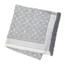 Louis Vuitton ルイヴィトン ストール ショール・モノグラム デニム シルク ウール ライトグレー グリペルル M70804 ブランド小物 5s41722MD2【中古】