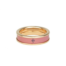 【美品】HERMES ユニ PM リング 指輪 エナメル メタル ローズボーテ ピンクゴールド ＃53 ブランドアクセサリー 5s44220MM【中古】