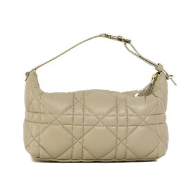 【美品】Christian Dior DIORTRAVEL スモール ノマド ポーチ カナージュ ミニバッグ ハンドバッグ レザー ベージュ ゴールド金具 ブランドバッグ 5s44762ME5【中古】