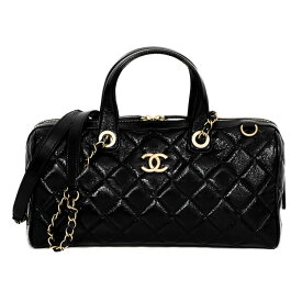 【未使用品】CHANEL マトラッセ ラージ ボーリングバッグ ショルダーバッグ AS5579 B20674 パテントカーフスキン ブラック ゴールド金具 ボストンバッグ ブランドバッグ 5s48748JC3【中古】