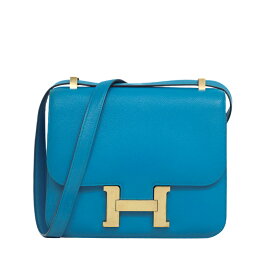 【美品】HERMES コンスタンス 24 ショルダーバッグ エヴァーカラー レザー ブルーザンジバル ゴールド金具 ブランドバッグ 3459813h【中古】