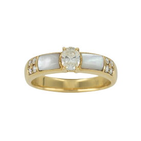 【美品】TASAKI 指輪 シェル オーバルダイヤ リング D0.31ct レディースアクセサリー K18YG 白蝶貝 ゴールド 13.5号 5387170ML【中古】