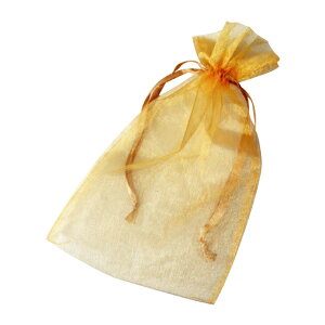 オーガンジーポーチ ゴールド 75枚 ラッピング ギフト用 プレゼント アメニティ 袋 黄色