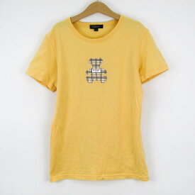 【4/20 10:59まで 39%OFFクーポン】バーバリー ロンドン 半袖Tシャツ クマ ノバチェックワッペン ラウンドネック トップス キッズ 女の子用 160Aサイズ イエロー BURBERRY 【中古】