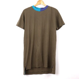 ポールスミス Tシャツ 半袖 チュニック コットン100% 日本製 レディース Mサイズ カーキ Paul Smith 【中古】