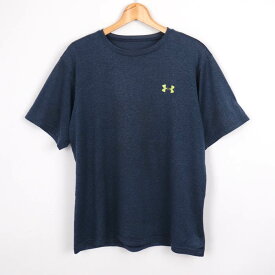 【4/20 11:00から 50%OFFクーポン】アンダーアーマー Tシャツ 半袖 クルーネック ワンポイントロゴ スポーツウエア M相当 メンズ ネイビー UNDER ARMOUR 【中古】