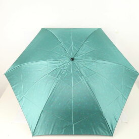 ムーンバット 折りたたみ傘 未使用 雨傘 花柄 テフロン 収納時約22cm ブランド レイングッズ レディース グリーン MOONBAT 【中古】