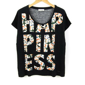 【4/20 10:59まで 39%OFFクーポン】ポールスミス Tシャツ フレンチスリーブ トップス 黒 レディース Mサイズ ブラック Paul Smith 【中古】