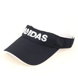 アディダス サンバイザー キャップ ゴルフ ロゴ ブランド 帽子 レディース ブラック adidas 【中古】