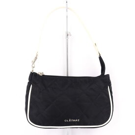 クレイサス ハンドバッグ キルティング ロゴ コンパクト ブランド 鞄 カバン レディース ブラック CLATHAS 【中古】