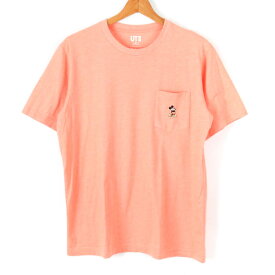 【4/20 11:00から 50%OFFクーポン】ユニクロ 半袖Tシャツ UT ディズニー ミッキーマウス 大きいサイズ メンズ XLサイズ オレンジ UNIQLO 【中古】