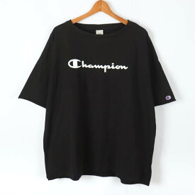 【4/20 11:00から 50%OFFクーポン】チャンピオン 半袖Tシャツ ロゴT スポーツウエア コットン100% メンズ Mサイズ ブラック Champion 【中古】