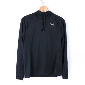 アンダーアーマー パーカー 長袖 ヒートギア スポーツウエア トップス メンズ LGサイズ ブラック UNDER ARMOUR 【中古】