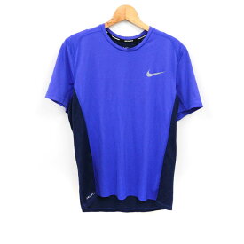 ナイキ Tシャツ 半袖 大きいサイズ ドライフィット スポーツウエア トップス メンズ XLサイズ ブルー NIKE 【中古】