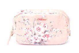 キャスキッドソン ポーチ ミラー 2点セット 花柄 PVCコーティング マルチケース ブランド 小物 レディース ピンク Cath Kidston 【中古】