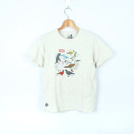 【4/20 11:00から 50%OFFクーポン】チャムス 半袖Tシャツ トップス カットソー フロントプリント ランドウェル レディース Lサイズ ベージュ グレー CHUMS 【中古】