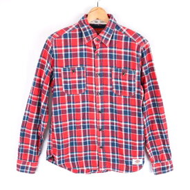 ディッキーズ 長袖シャツ トップス カットソー チェック柄 メンズ Mサイズ レッド ネイビー Dickies 【中古】