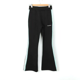 リーボック パンツ ジャージ スポーツウエア ジムウエア ウエストゴム フレア レディース Mサイズ ブラック Reebok 【中古】