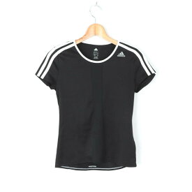 アディダス 半袖Tシャツ 袖ライン クライマライト スポーツウエア レディース Mサイズ ブラック adidas 【中古】