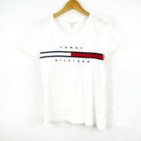 トミーヒルフィガー 半袖Tシャツ トップス カットソー レディース XSサイズ ホワイト TOMMY HILFIGER 【中古】